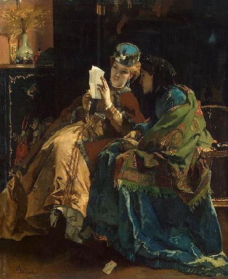 Alfred Stevens Pleasant Letter oil painting image